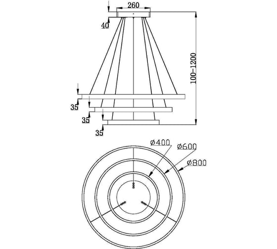 Подвесной светильник MAYTONI rim led 115w алюминий белый MOD058PL-L100W3K