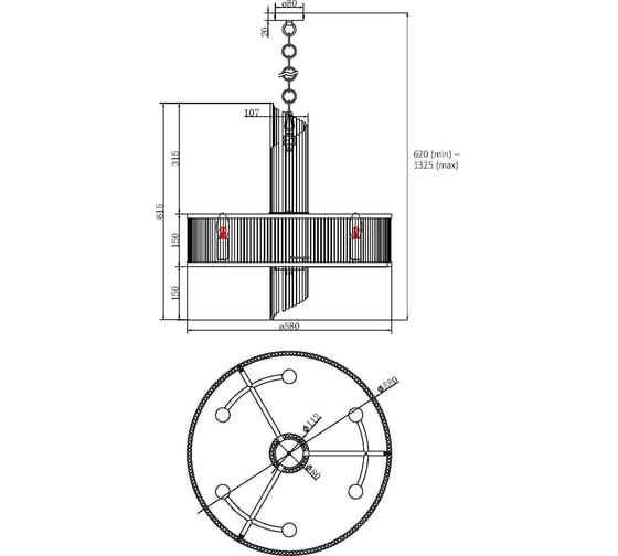 Подвесной светильник MAYTONI frame 6хe14x60w металл золото MOD174PL-06G