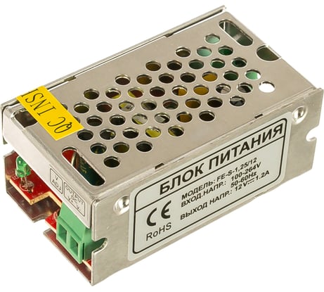 Блок питания Falcon Eye FE-S-1,25/12 12 В 1,25 А, регулировка выходного напряжения, защита от КЗ IP20 00-00016671
