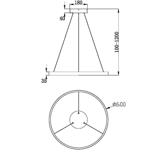 Подвесной светильник MAYTONI rim led 37w алюминий белый MOD058PL-L32W3K
