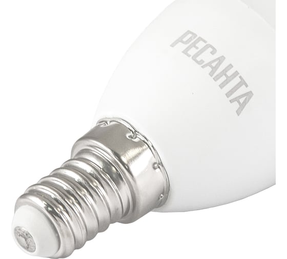 Светодиодная лампа Ресанта LL-R-C37-6W-230-3K-E14 (свеча, 6Вт, теплый, Е14) 76/1/3