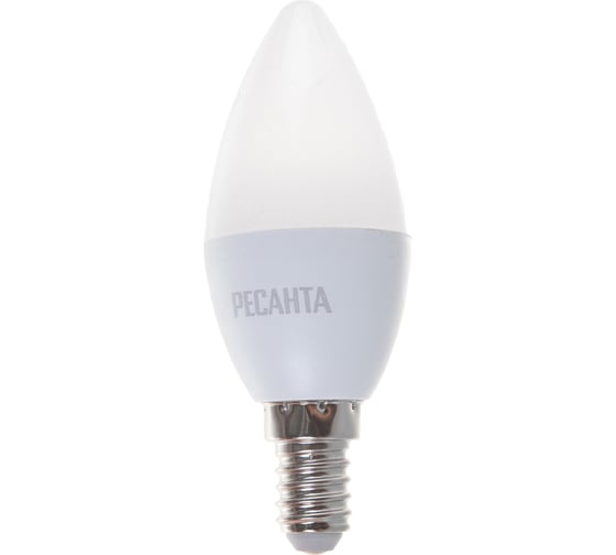 Светодиодная лампа Ресанта LL-R-C37-6W-230-4K-E14 (свеча, 6Вт, нейтр., Е14) 76/1/4