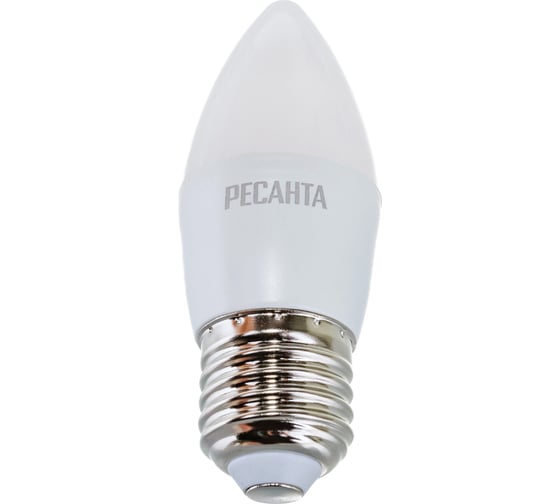 Светодиодная лампа Ресанта LL-R-C37-6W-230-3K-E27 (свеча, 6Вт, тепл., Е27) 76/1/9