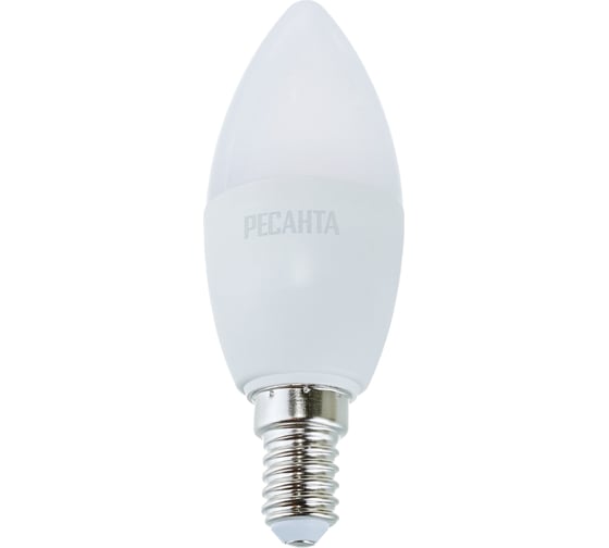 Светодиодная лампа Ресанта LL-R-C37-7W-230-4K-E14 (свеча, 7Вт, нейтр., Е14) 76/1/7