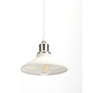 Металлический подвес ЭРА PL4 WH/SN E27, max 60W, d203 мм, шагрень белый/сатин никель Б0037450