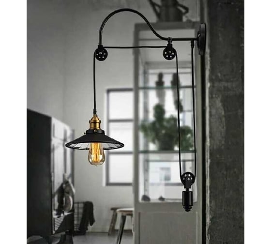Бра De Fran Е27 220В 1*40Вт Фаворит черный регулируемый с зеркальным стеклом, B-1124