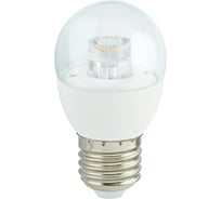 Светодиодная лампа Ecola Globe led premium 7,0w g45, 220v, e27, 2700k, прозрачный, шар, с линзой, композит, 75x45 K7FW70ELC
