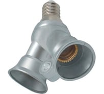 Переходник Ecola Base с цоколя e14 на 2хe14, серебряный F4T24SEAY