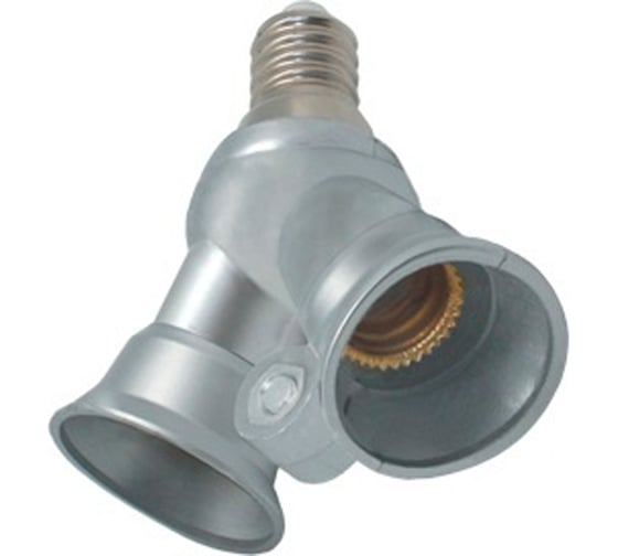 Переходник Ecola Base с цоколя e14 на 2хe14, серебряный F4T24SEAY