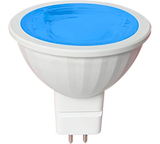 Светодиодная лампа Ecola Mr16 led color 9,0w, 220v, gu5.3, blue, синий, насыщенный цвет, прозрачная, 47x50 M2CB90ELY 1