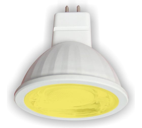 Светодиодная лампа Ecola Mr16 led color 9,0w, 220v, gu5.3, yellow, желтый, насыщенный цвет, прозрачная, 47x50 M2CY90ELT