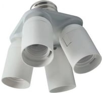 Переходник Ecola Base с цоколя e40 на 4хe27, узкий, белый A8T44WEAY