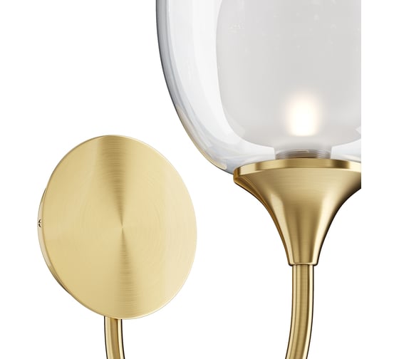 Настенный светильник (бра) MAYTONI aura 1хe14x60w стекло латунь MOD016WL-01BS
