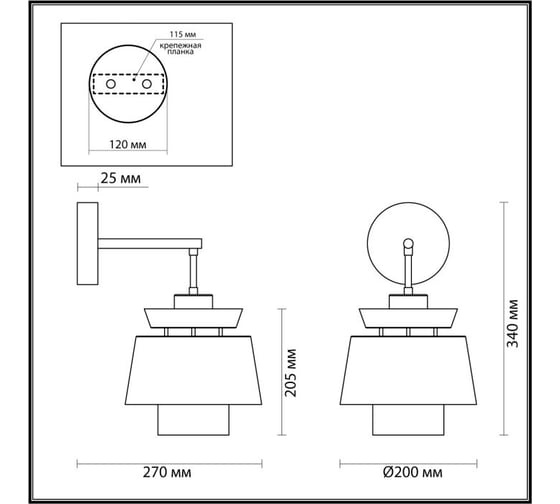 Бра ODEON LIGHT E14 1*40W KRESSA 4992/1WA