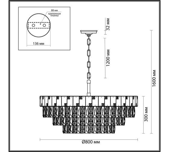 Люстра ODEON LIGHT E14 21*40W CHESSI 5076/21