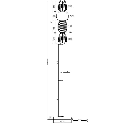 Напольный светильник (торшер) MAYTONI pattern led 32w металл хром MOD267FL-L32CH3K