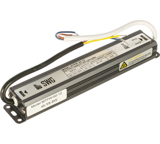 Блок питания SWG MINI Al TPW, 60 W Влагозащитный, 12 V, MTPW-60-12 00-00005628