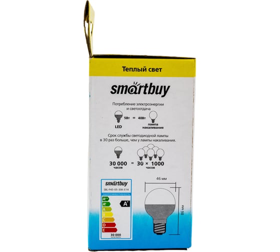 Светодиодная лампа Smartbuy LED P45-05W/3000/E14 SBL-P45-05-30K-E14