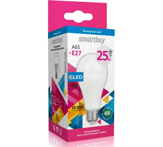 Светодиодная лампа Smartbuy LED A6525W/6000/E27 SBL-A65-25-60K-E27