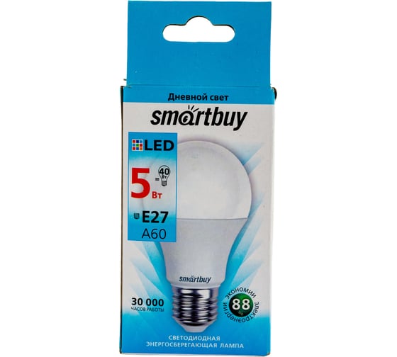 Светодиодная лампа Smartbuy LED A60-05W/4000/E27 SBL-A60-05-40K-E27-A