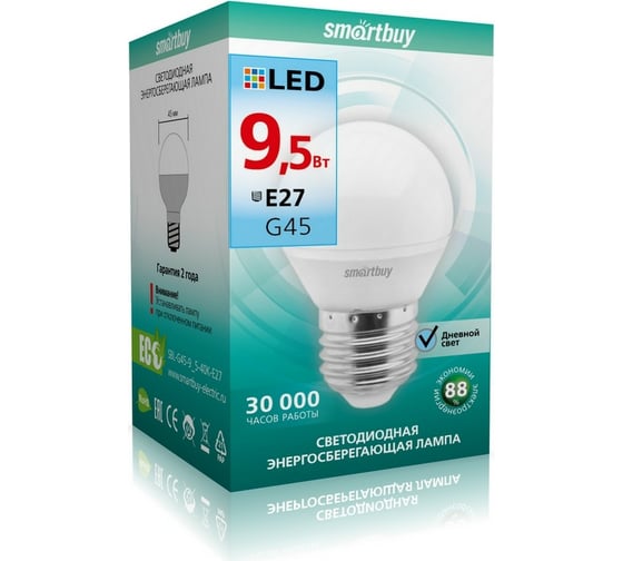Светодиодная лампа Smartbuy LED G45-9,5W/4000/E27 SBL-G45-9_5-40K-E27