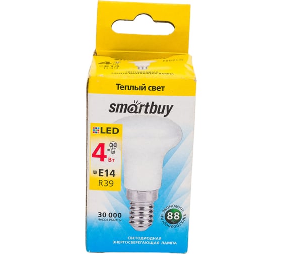 Светодиодная лампа Smartbuy LED R39-04W/3000/E14 SBL-R39-04-30K-E14