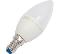 Светодиодная лампа Uniel LED-C37-6W/WW/E14/FR/MB PLM11WH Форма свеча, матовая UL-00002373