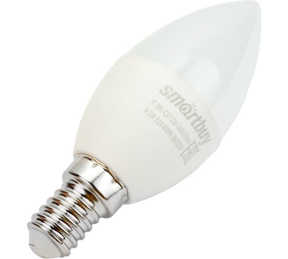 Светодиодная лампа Smartbuy LED C37-9,5W/6000 SBL-C37-9_5-60K-E14