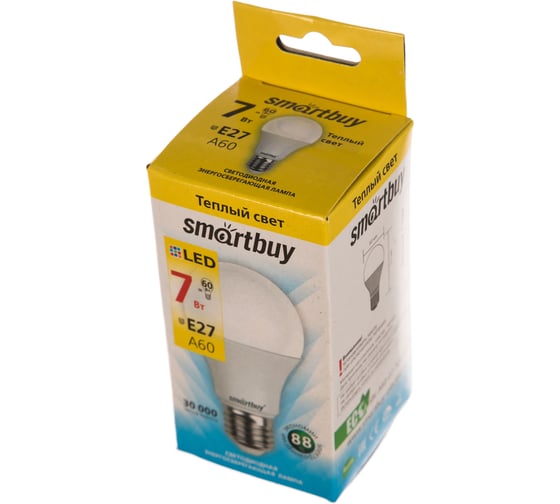 Светодиодная лампа Smartbuy LED A60-07W/3000/E27 SBL-A60-07-30K-E27-N