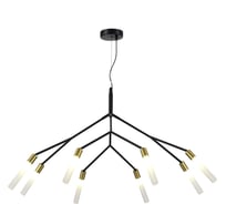 Подвесной светильник Evoluce, черный, латунь/белый g9 8x5w, SLE1129-403-08