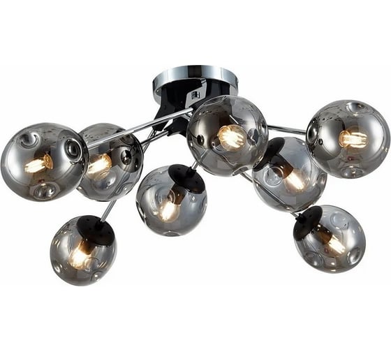 Потолочная люстра ALMA LIGHT хром, черный/дымчатый e14 8x40w, ALC00031BN-MK1-E14.8x40W