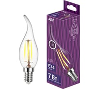 Светодиодная филаментная  лампа REV FC37 E14 7W, 4000K 32496 6
