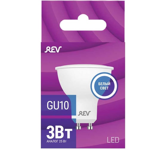 Светодиодная лампа REV PAR16 GU10 3W, 4000K, нейтральный свет 32327 3