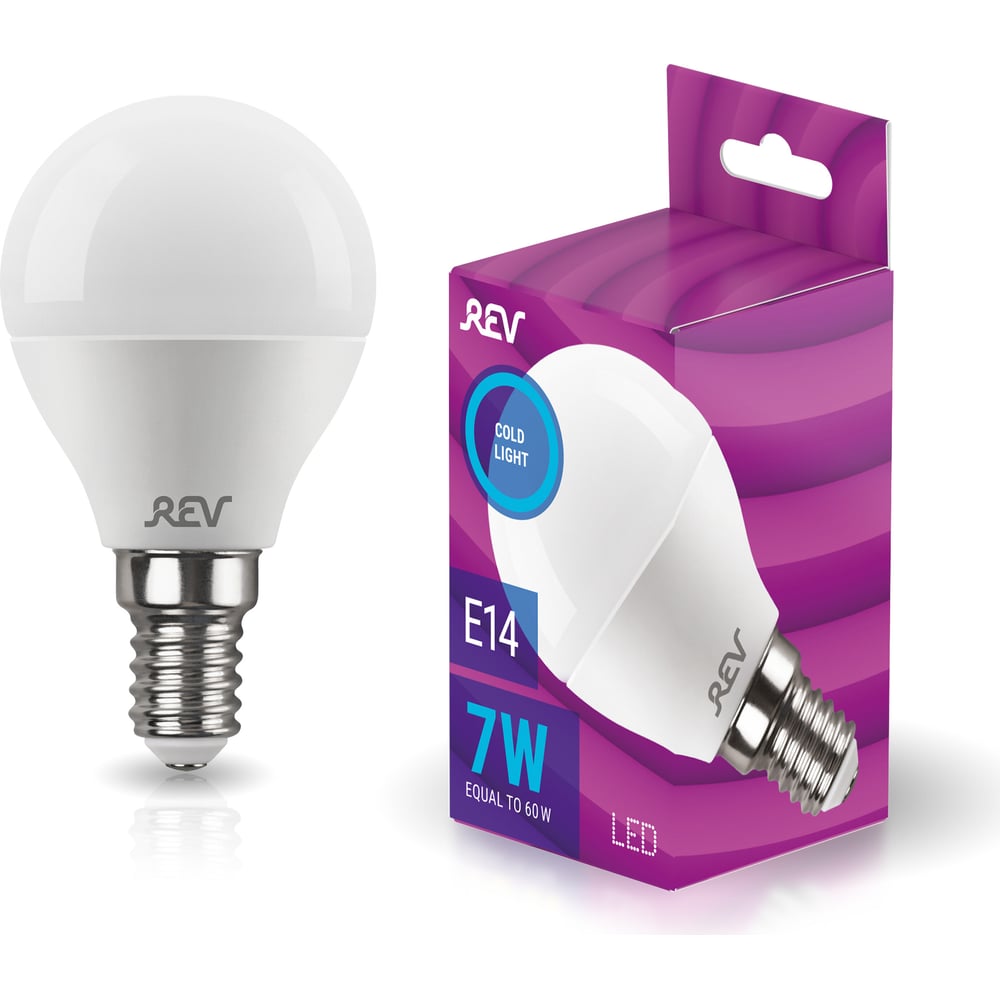 Светодиодная лампа REV G45 Е14 7W, 6500K, дневной свет 32503 1 ...