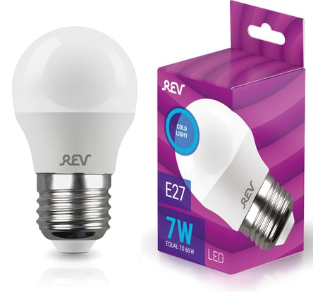 Светодиодная лампа REV G45 Е27 7W, 6500K, дневной свет 32518 5
