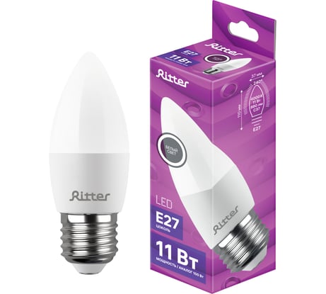 Лампа светодиодная RITTER C37 Е27 11W, 4000K, нейтральный свет 32525 3