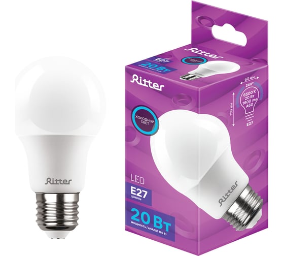 Светодиодная лампа REV A60 Е27 20W, 6500K, дневной свет 32531 4