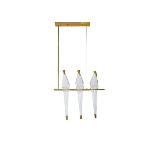 Подвесной светодиодный светильник Moderli birds 3 led 18w золотой с белым V3072-3PL