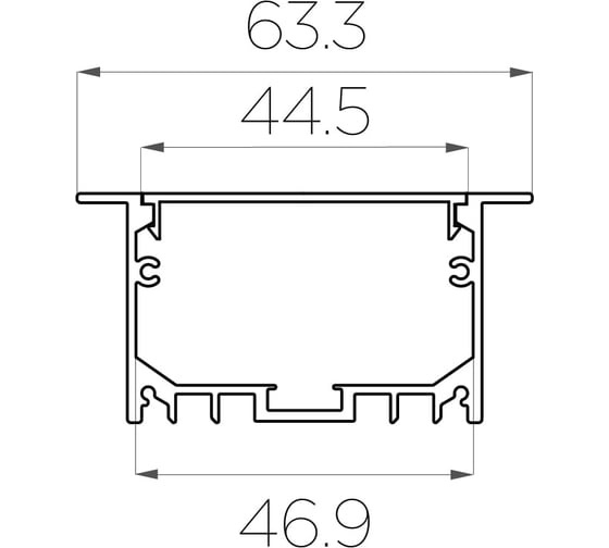 Комплект алюминиевого профиля Ledcraft с экраном и заглушками LC-LPV3263M44-2 1617000041
