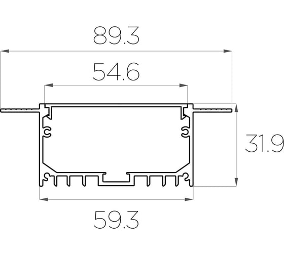 Комплект алюминиевого профиля Ledcraft с экраном и заглушками LC-LPSH3290M55-2 1617000141