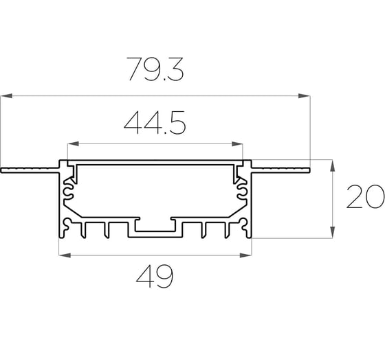 Комплект алюминиевого профиля Ledcraft с экраном и заглушками LC-LPSH2080M44-2 1617000138