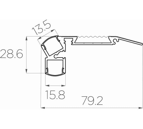 Комплект алюминиевого профиля Ledcraft с экраном и заглушками LC-PDS2879M16-2 1617000028