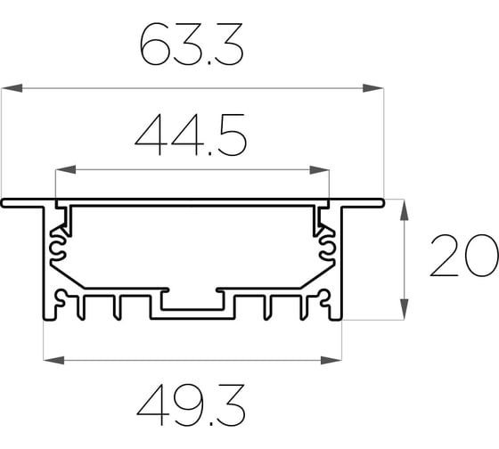 Комплект алюминиевого профиля Ledcraft с экраном и заглушками LC-LPV2063M44-2 1617000108
