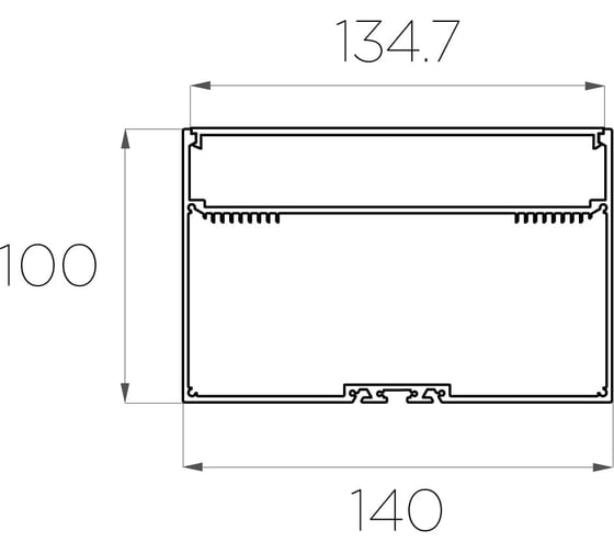 Комплект алюминиевого профиля Ledcraft с экраном и заглушками LC-LP100140M135-2 1617000161