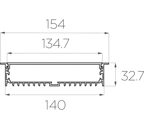 Комплект алюминиевого профиля Ledcraft с экраном и заглушками LC-LPV32154M135-2 1617000154