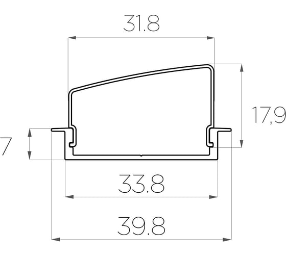 Комплект алюминиевого профиля Ledcraft с экраном и заглушками LC-LPV0740M36T-2 1617000078