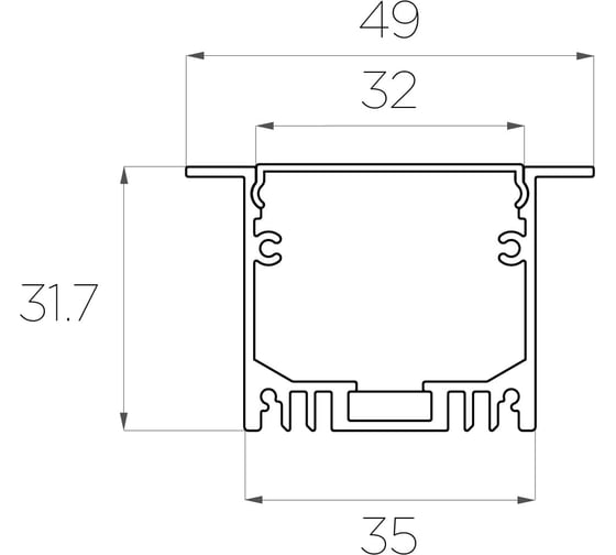 Комплект алюминиевого профиля Ledcraft с экраном и заглушками LC-LPV3250M34-2 1617000035