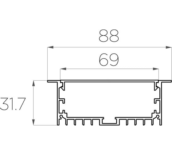 Комплект алюминиевого профиля Ledcraft с экраном и заглушками LC-LPV3288M68-2 1617000042