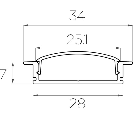 Комплект алюминиевого профиля Ledcraft с экраном и заглушками LC-LPV0734M28-2 1617000096
