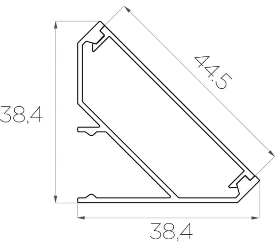 Комплект алюминиевого профиля Ledcraft с экраном и заглушками LC-LPU3838M44-2 1617000088